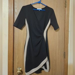Almost Famous Body Con dress black and tan